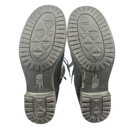 The North Face Black Leather Suede Combat Boots Women’s Sz 8.5 Lace-Up Mid-Calf - Picture 4 of 11